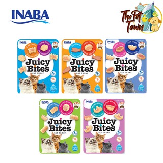 Inaba Juicy Bites ขนมแมวเคี้ยวหนึบหนับ แบบเม็ดนิ่ม มีทั้งหมด 5 รส