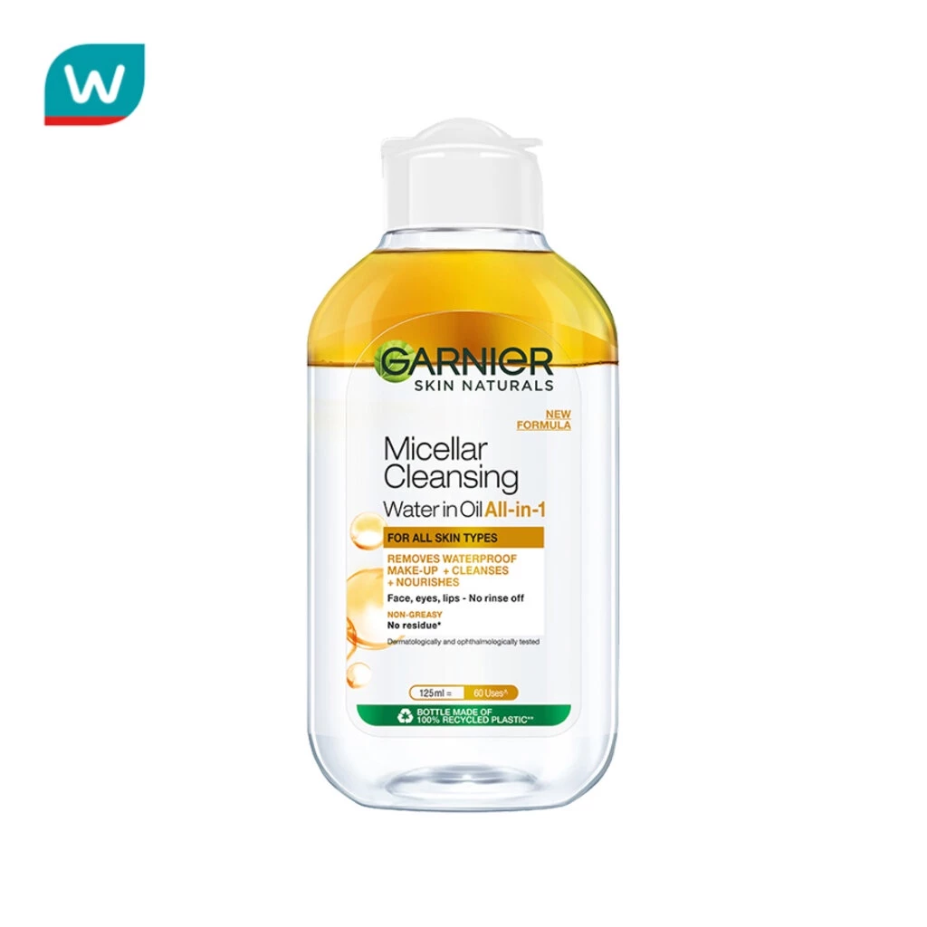 Garnier การ์นิเย่ไมเซล่า คลีนซิ่ง วอเตอร์ อิน 125 มล. ล้างเครื่องสำอาง
