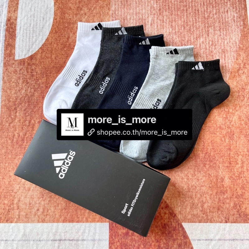 ADIDAS⚡️set 5คู่1กล่อง⚡️ ถุงเท้าแบรนด์ข้อสั้น กีฬา งานCotton แฟชั่น พร้อมส่ง