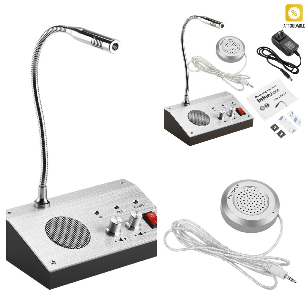 Window Glass Counter Speaker System DualWay Talk Microphone For Office a0808861387