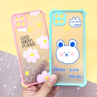 ￼เคส Oppo A5/a9(2020)/a15/a93/a95 พร้อมส่ง!! เคสมือถือกันกระแทกกันกล้อง เคสกันเลนส์กล้อง ขอบสี พิมพ์ลายการ์ตูนน่ารัก