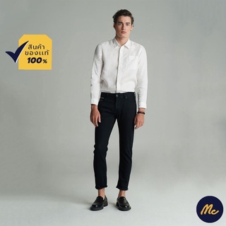 Mc JEANS กางเกงยีนส์ผู้ชาย กางเกงยีนส์ แม็ค แท้ ผู้ชาย ขาเดฟ ริมแดง (Selvedge Jeans) สีดำ ทรงสวย ใส่สบาย MASZ072