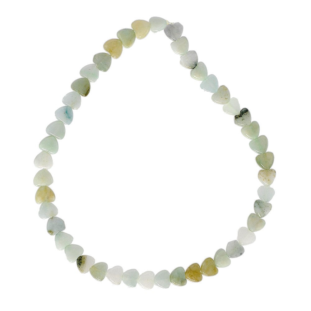 ลูกปัดหินแท้ ลักษณะเม็ดรูปหัวใจ หินหยก (Jade) 9 mm (LZ-0301 สีเขียว)