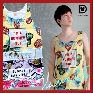 TEE.DD.TSHIRT เสื้อกล้าม Hawaii SET 1 มีให้เลือก 2 ทรง ใส่ได้ทั้ง ผู้ชายและผู้หญิง ผ้านุ่ม สกรีนด้านหน้าเต็มตัว