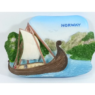 แม่เหล็กติดตู้เย็นนานาชาติสามมิติ รูปเรือใบไวกิ้ง 3D fridge magnet Viking ships Norway