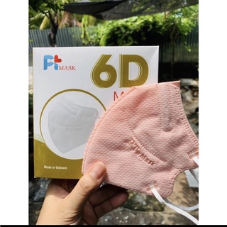 PT 6D mask สีพีชช งานแบรนด์ งานกล่อง งานทรง 6D หนา 5 ชั้น ได้รับการรับรอง iso ใส่สบาย ไม่อีดอัด 1กล่อง/10ชิ้น