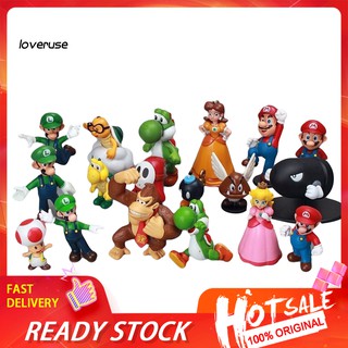 ตุ๊กตาฟิกเกอร์ super mario bros luigi pvc ขนาดเล็ก 18 ชิ้น/ชุด