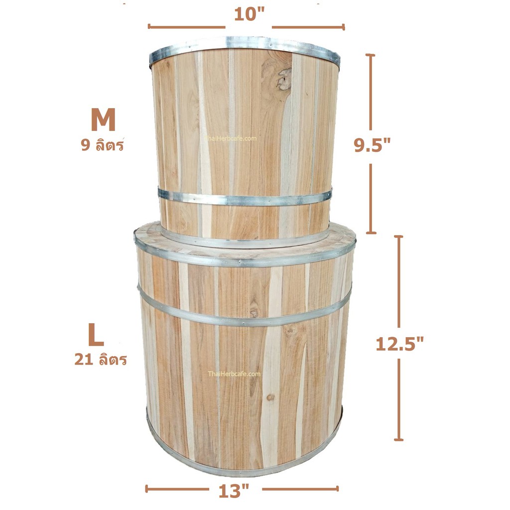 ถังไม้ ขนาด24-30cm.ถังใส่ของ ถังไม้อเนกประสงค์ ทรงกระบอก