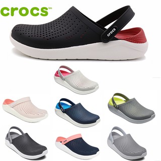Crocs LiteRide สีเทา เปล่งแสง Clog แท้ หิ้วนอก ถูกกว่าshop รองเท้าขนาดใหญ่