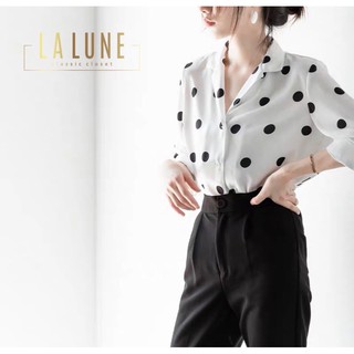 LALUNE เสื้อผู้หญิง เสื้อเชิ้ต ลายจุด 5 สี สไตล์เกาหลี งานพรีเมี่ยม ใส่สบาย สาวอวบใส่ได้