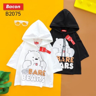 B2075 เสื้อครอป (Crop hoodie) ลายหมีบีบหน้า📣ทักถามสต็อคก่อนกดสั่งเพื่อความชัวนะคะ
