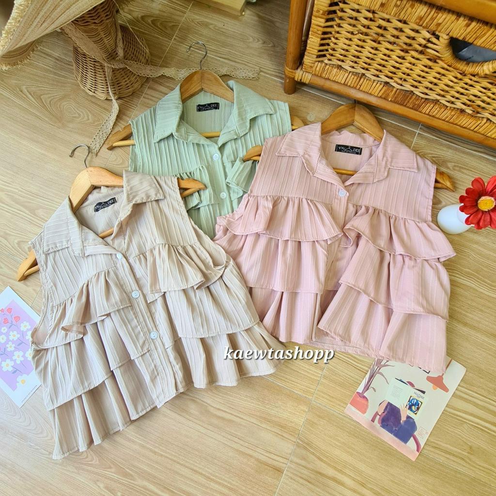 (ใส่โค้ด “P2O0X” ลดทันที 40.-) เสื้อเชิ้ตครอป ระบายอก ผ้าเนื้อดี ไซส์ใหญ่ kaewtashopp ราคา ถูกที่สุด ดีลบีเคเค แกลเลอรีภาพที่ 7
