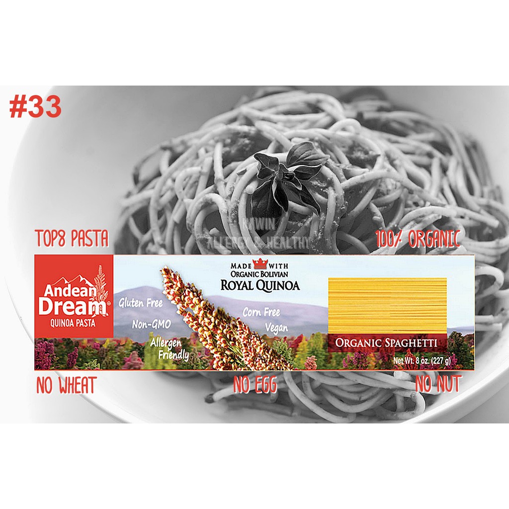 เส้นสปาเก็ตตี้ควีนัวปราศจากกลูเตน Andean Dream Gluten Free Organic