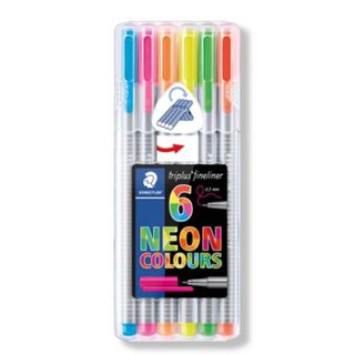 [6สี นีออน] STAEDTLER ชุดปากกาเมจิก triplus color neon 0.3 มม.