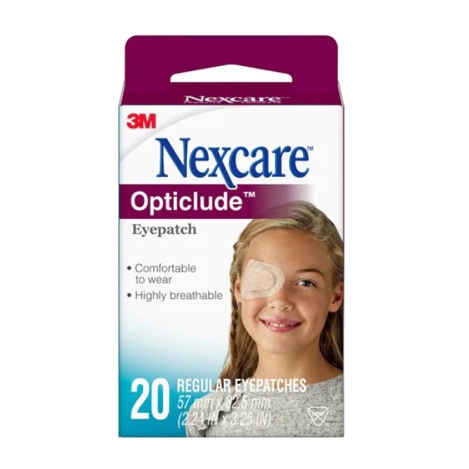 3M Nexcare Opticlude Orthoptic Regular Eye Patch พลาสเตอร์ปิดตา ที่ปิดตา ขนาดใหญ่ 8.2 x 5.7 cm จำนวน 20 ชิ้น 05136
