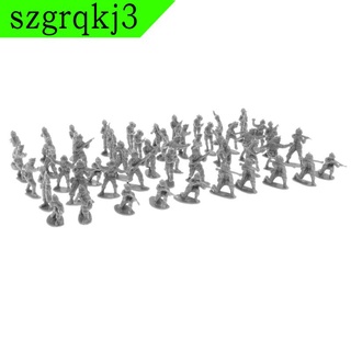 [NANA] 100 Pieces Plastic Toy Soldier Figures Militray Army Men Accessories Gray