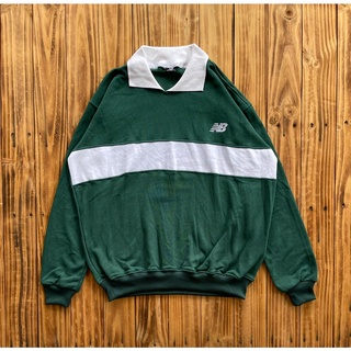 NEW BALANCE เสื้อแจ็กเก็ต BALANCE CREWNECK NB GREEN UNISEX ของแท้