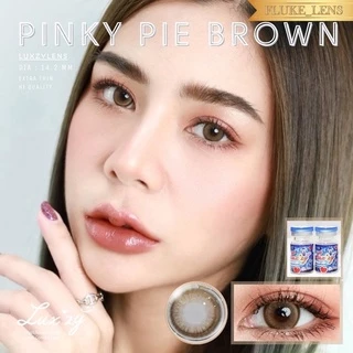 คอนแทคเลนส์ ⭐️ pinky pie brown ⭐️ ลายสไตล์พระจันทร์เสี้ยว🌙 ตาเงาไม่ง้อฟิลเตอร์ ของแท้จากเกาหลี 🇰🇷 Luxzylens