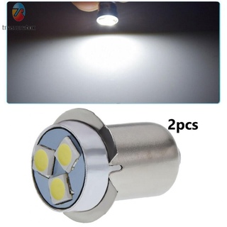 LED Bulb 6000K Base 3V DC Upgrade White 2pcs 3SMD Per Bulb Torch Flashlight