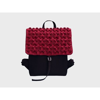 Backpack flower style Handmade Smocking Travel bag Lightweight Size 13"L x 3"W x 13"H