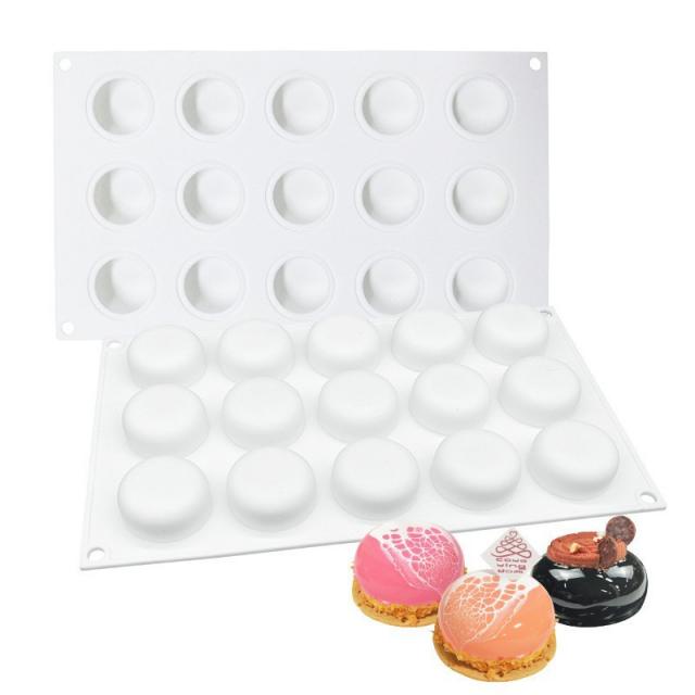 แม่พิมพ์ ซิลิโคน วงกลมขนาดมาการอง 15 ช่อง small round 15 cavites silicone mold