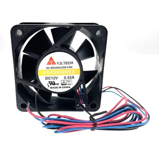 FD126025EB Cooling Fan 60mm 60X60X25mm 6cm 12V 5400RPM High Speed 3-Wire Alarm RD Signal Server Fans