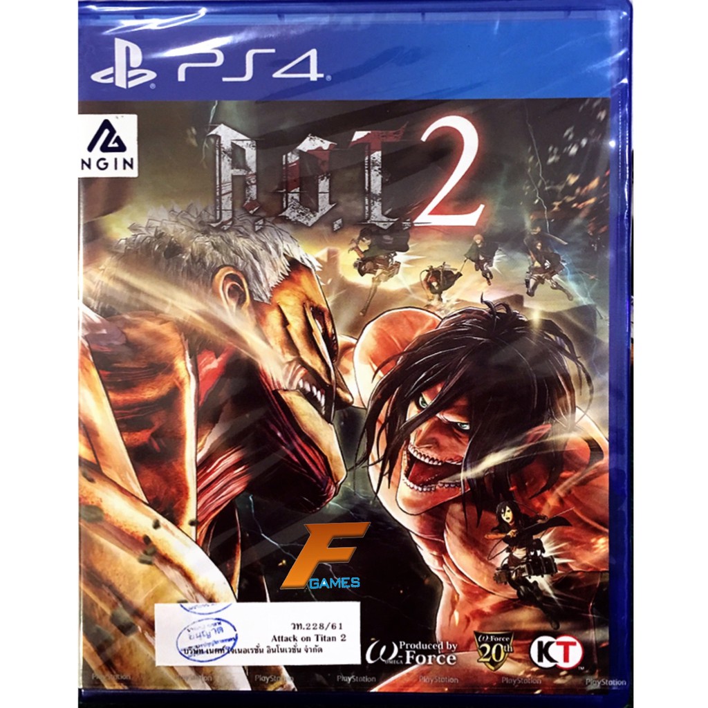 PS4 Attack on Titan 2 ( Zone 3 / Asia / English ) แผ่นเกมส์ ของแท้ มือ1 มือหนึ่ง ของใหม่ ในซีล