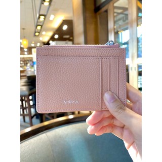 Zip Cardholder แสตมป์ชื่อฟรี กระเป๋าสตางค์ หนังแท้