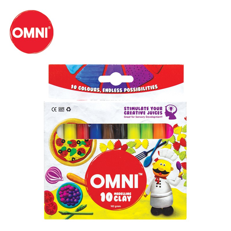 OMNI Modelling Clay 185g - 6 Standard + 4 Neon Colours