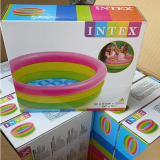 สระน้ำเป่าลมสีรุ้งintex 3ชั้นขนาดเล็ก