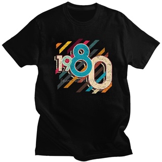 พร้อมส่ง เสื้อยืดแขนสั้น ผ้าฝ้าย ลาย Born In 1980 สไตล์วินเทจ เรโทร หลากสี แฟชั่นฤดูร้อน สําหรับผู้ชาย 40Th 40 ปี ของขวั