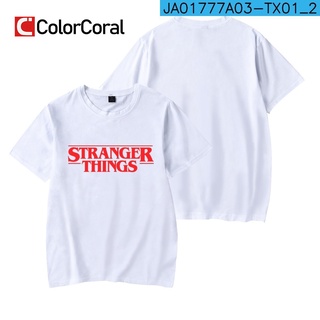 คอตต้อนคอกลมColorcoral เสื้อยืดแขนสั้นลําลอง พิมพ์ลาย Stranger Things Season 4 ระบายอากาศ สไตล์ฮิปฮอป แฟชั่นฤดูร้อน สําห