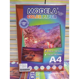 กระดาษการ์ดสี A4 ทำปกคละสี 120 แกรม 4 สี180 แผ่น