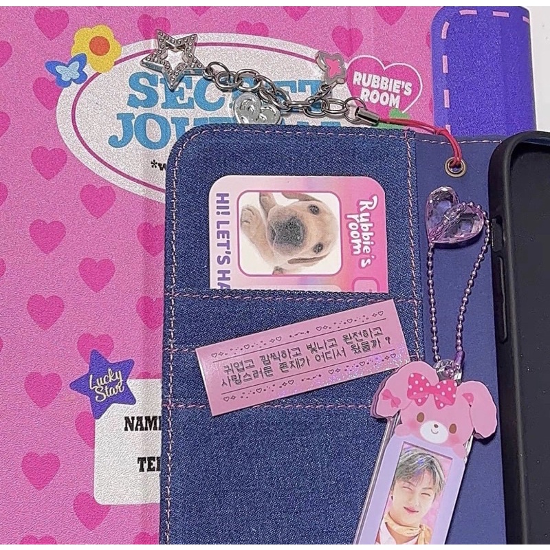 พร้อมส่ง เคสไอโฟน y2k ยีนส์ ปักลาย Rubbie room เคส airpod 1 2 pro #7