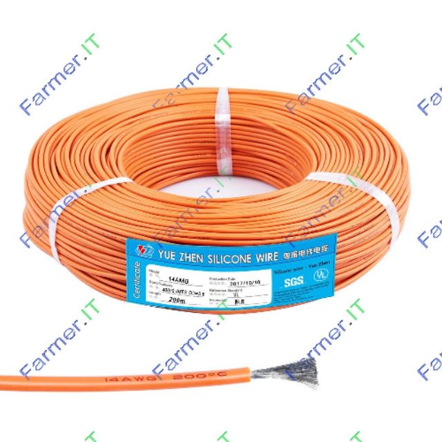สายไฟซิลิโคนแบบอ่อนและเหนียวทนความร้อนสูง200C ขนาด14AWG (ราคาต่อเมตร)