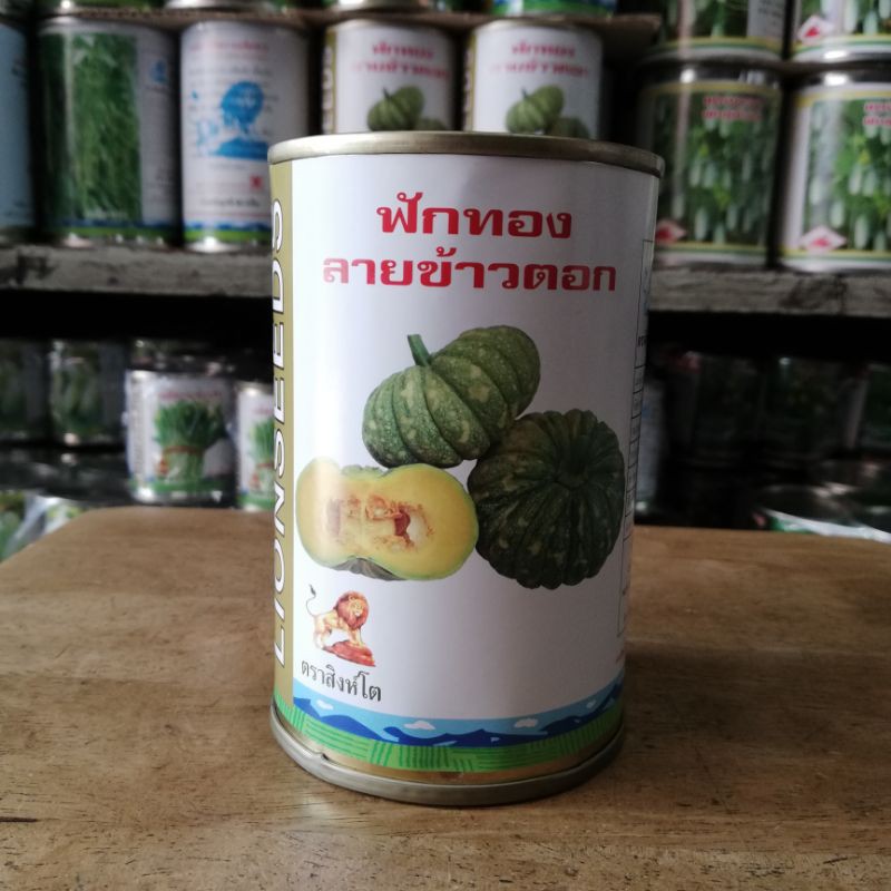 เมล็ดพันธุ์ฟักทองลายข้าวตอก สิงห์โต ขนาด 30 กรัม