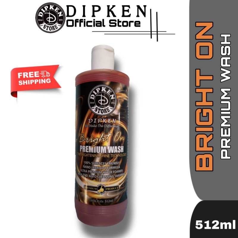 DIPKEN Bright-On Premium Wash (512ml) 18uk.fl.oz / Hyper Foam / แชมพูนาโนวอช / แชมพูล้างรถ / แชมพูแว