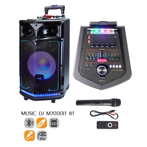 MUSIC DJ ลำโพงมีแอมป์ในตัว 12 นิ้ว MUSIC DJ M7000IT.