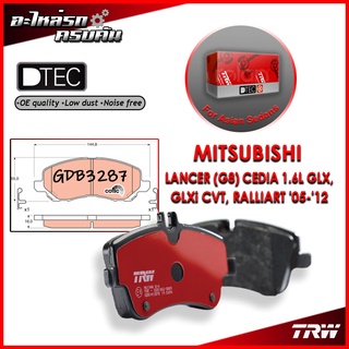 TRW ผ้าเบรคหน้า MITSUBISHI LANCER (G8) CEDIA 1.6L GLX, GLXi CVT, RALLIART 05-12 (GDB3287)