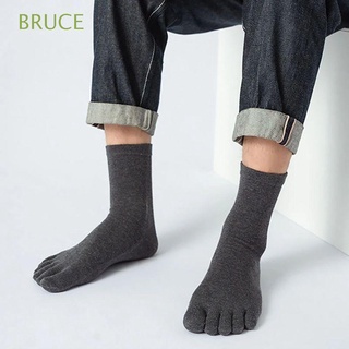 BRUCE Breathable Five-Finger Socks Casual Middle Tube Socks Toe Socks Five Toe Solid Color Running Anti-slip Soft Sports Mens Socks/Multicolor