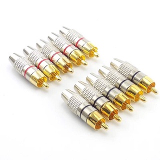 4/10Pcs RCAชายปลั๊กNon Solder AV Audio Video Lockingปลั๊กอะแดปเตอร์Soldernessสำหรับกล้องวงจรปิดกล้องความปลอดภัย