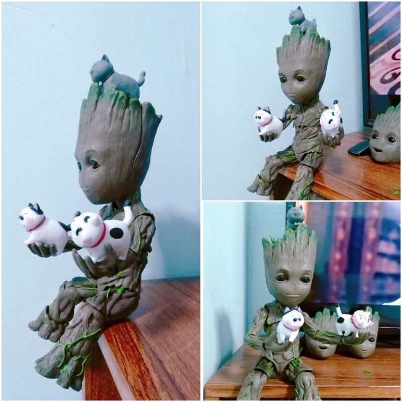 Model Baby Groot โมเดล กรูท กรูธ Guardians of the Galaxy Groot groot Little Treeman Baby HT 1: 1 Movable Boxed Figure