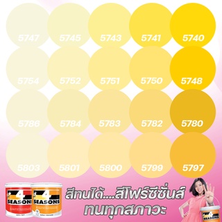 TOA สี 4 SEASONS สีภายนอก+ภายใน กึ่งเงา/ด้าน สีเหลือง (ขนาด 3L) เฉดสีบ้านสบาย สีเกรด8ปี  สีน้ำ สีทาบ้าน สีทนได้