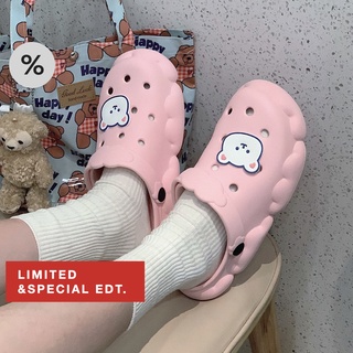 %Selected หัวโตพี่หมี SMILEBEAR รองเท้าลำลอง รองเท้าคร็อก Crocs รูปหมีน้อย น่ารักมาก กันลื่น 3 สีพิเศษ รองเท้าแตะผู้หญิง