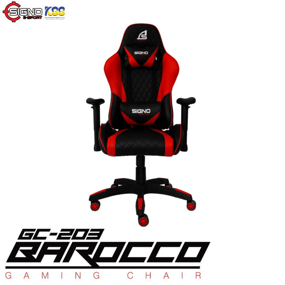 SIGNO E-SPORT GC-203 รุ่น BAROCCO GAMING CHAIR (Black/Red)