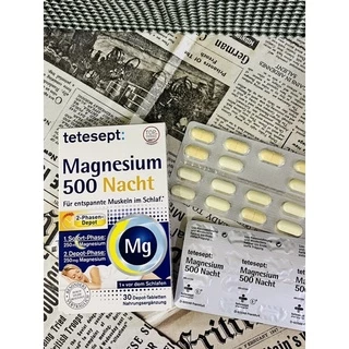 แมกนีเซียม 500 มก. จากเยอรมัน ก่อนนอน ยี่ห้อ Tetesept Magnesium 500 Nacht ....30 เม็ด