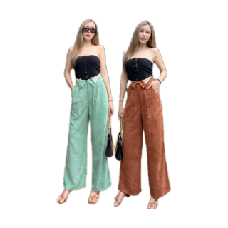 (ลดทันที 100.- เก็บโค้ดหน้าร้าน + ใส่โค้ด DETOCT199) New!!! ล่าสุด Fouk pants กางเกงลูกฟูก