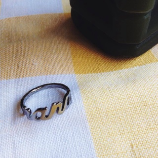 name ring (แหวนชื่อภาษาอังกฤษ) สั่งทำชื่อตัวเองได้ แหวนhandmade มีสีเงิน,ทอง,เงินดำ