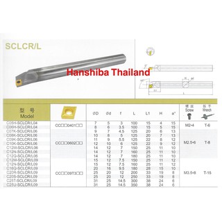 ด้ามคว้านรู คาร์ไบร์ ใส่เม็ด C06 (ตราหัวเสือ) Hanshiba SCLCR