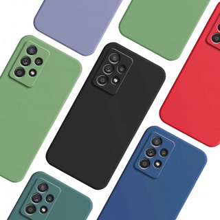 เคสซิลิโคนนิ่ม ขอบตรง สีพื้น สำหรับ Samsung ss Galaxy A04E A04 A04s A03 A14 A13 A23 A33 A52 A52s A53 A73 4G 5G 2022 2023